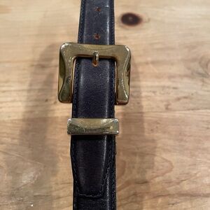 Talbots Genuine Leather Belt in Eggplant gold hardware EUC Old Money Business S
